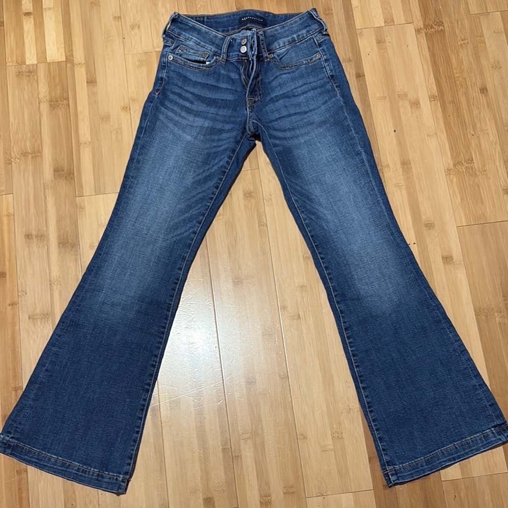 American Eagle Outfitters Blue Flare Wide Leg Pants